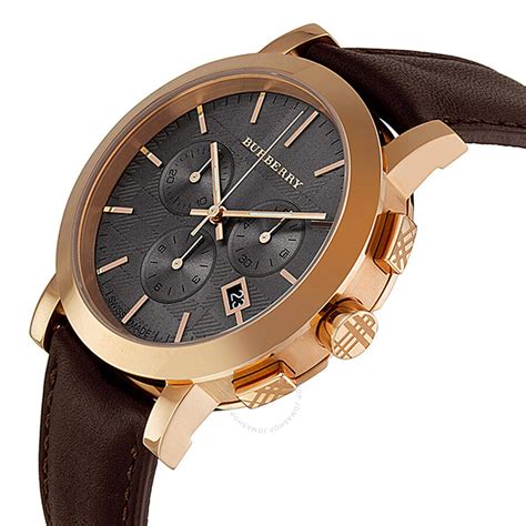 Burberry Chronograph Brown Dial Brown Leather Men's Watch 